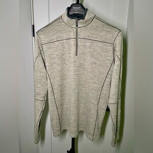 Kuhl Ryzer 1/4 Zip Performance knit Long Sleeve Sweater - Mens Large light Gray